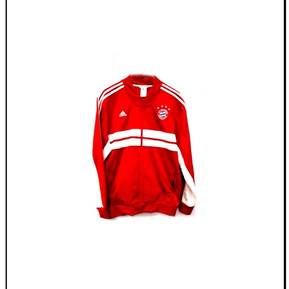 New Rare & Unique Adidas Bavaria Munchen Red & White Jacket, Size XL